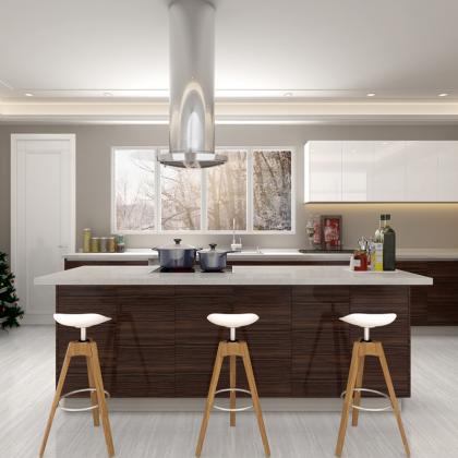 white wood grain kitchen cabinet
